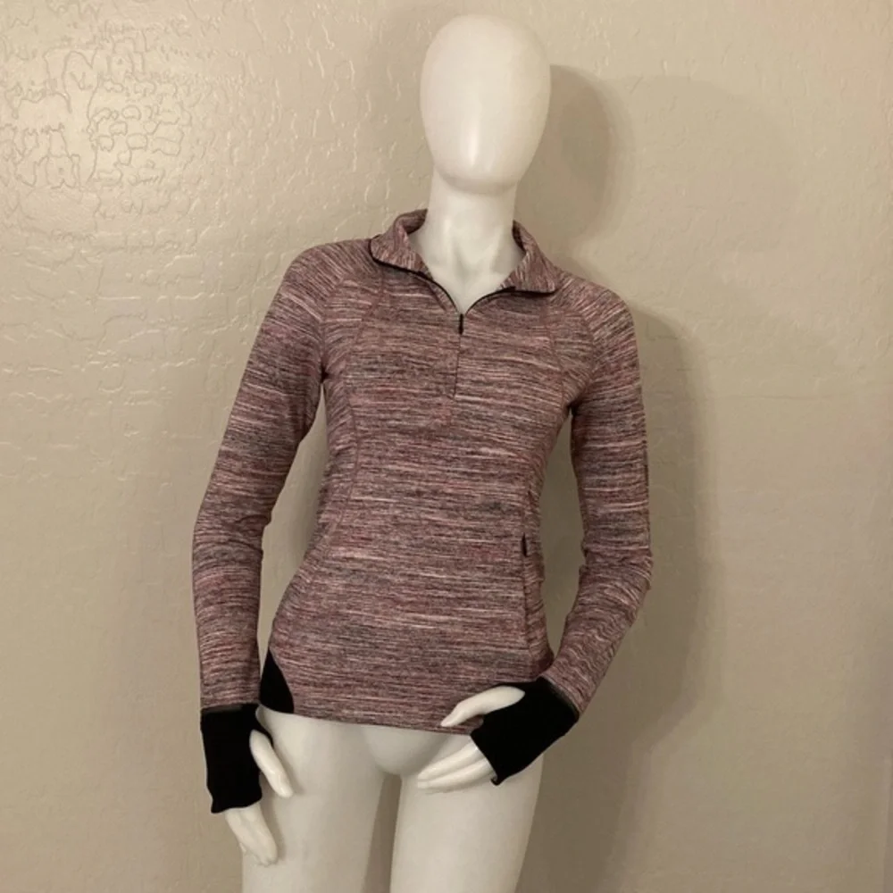 Lululemon Runderful 1/2 Zip Pullover Space Dye Camo Berry Rumble Size 6